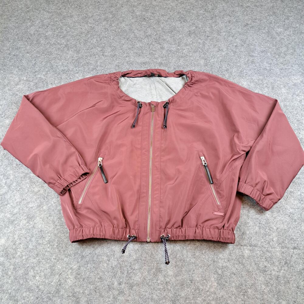 Athleta Jacket Womens Medium Pink Chill Bomber Full Zip Outdoors Travel Casual